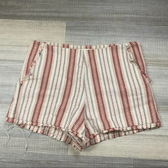 Taylor & Sage Denim Stitch Striped Shorts - Picture 1 of 5